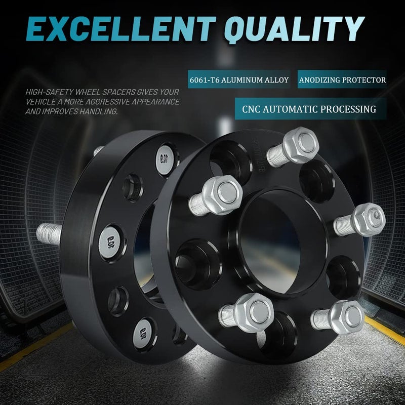 IRONTEK 1in Hubcentric Spacers 5x114.3mm (70.5mm Hub Bore, 1/2x20 Studs) 5x4.5" to 5x4.5" Wheel Spacers Adapter 25mm FITS Ford Explorer Mustang Ranger Crown Victoria, Lincoln Mark VII, Mazda B2500 B3000 - Image 5